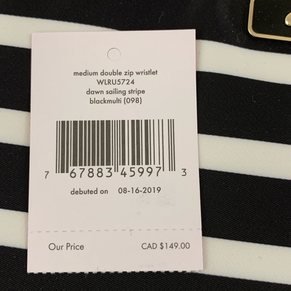 Kate Spade Double Zip Striped Wallet - Picture 3 of 5